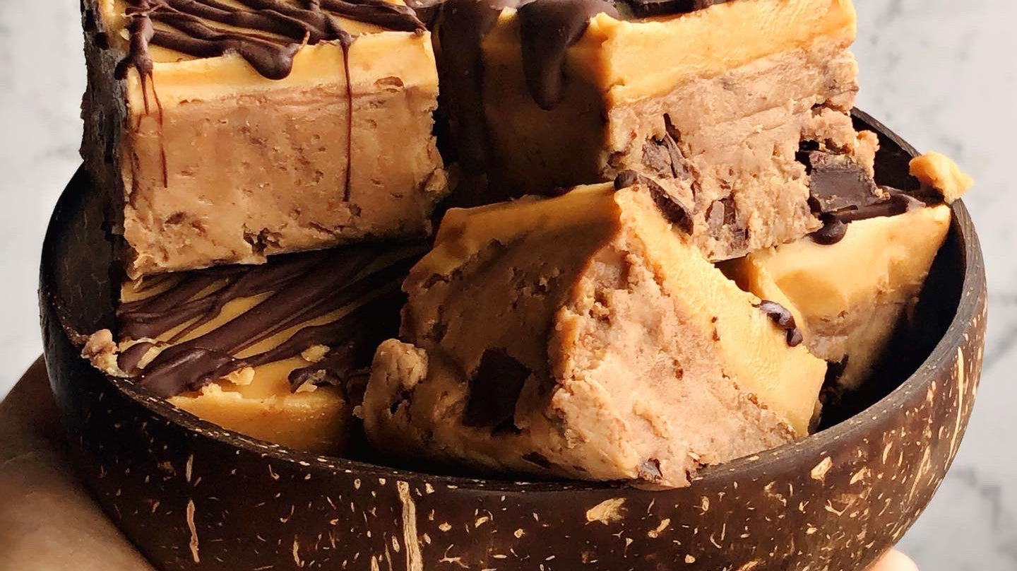 Fudgy Cookie Dough Protein Slice