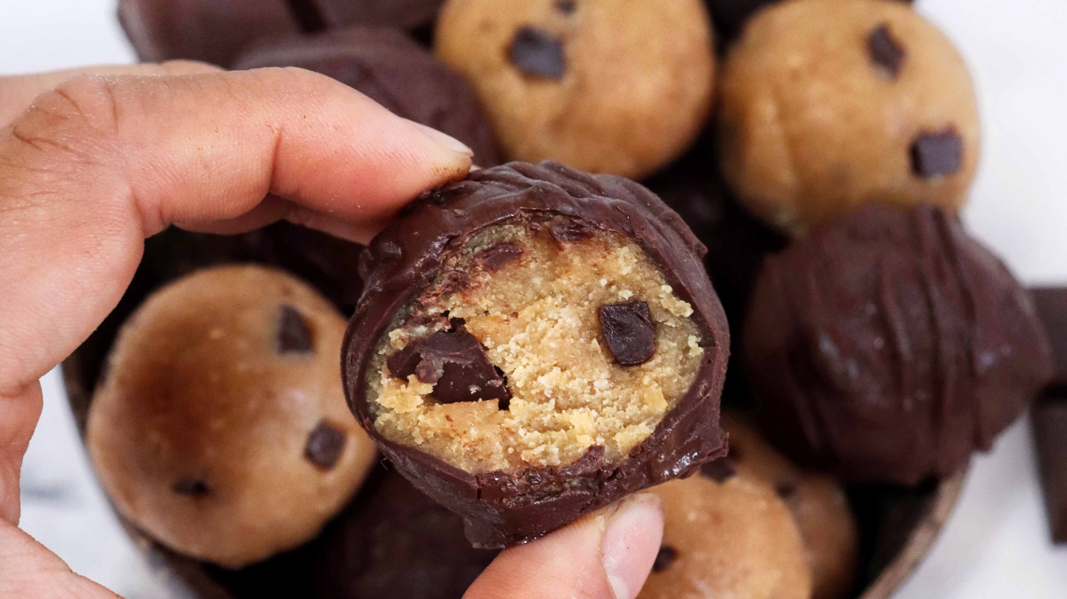 PB Choc Chip Cookie Dough Protein Balls