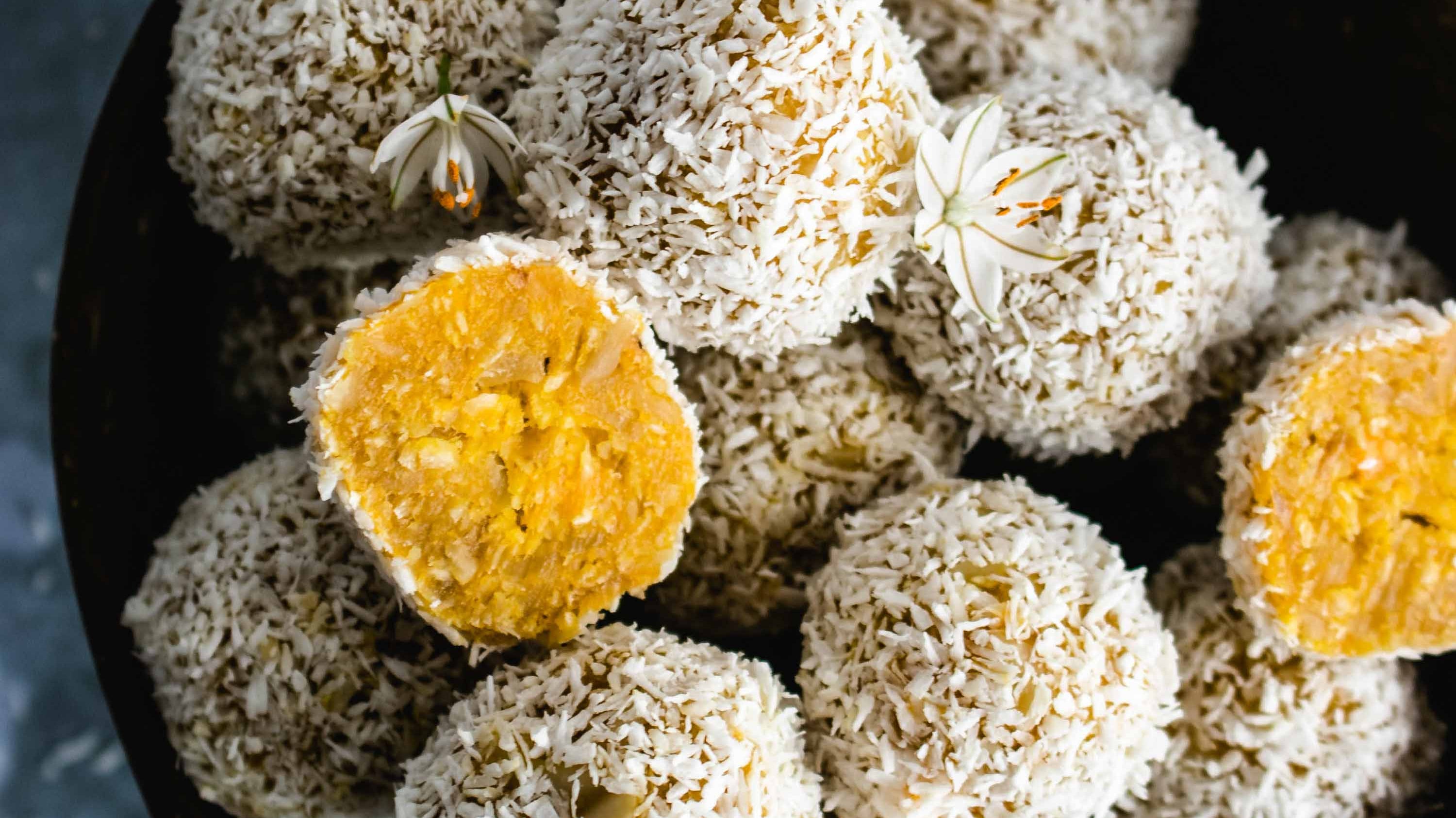 Mango Coconut and Cashew Bliss Balls