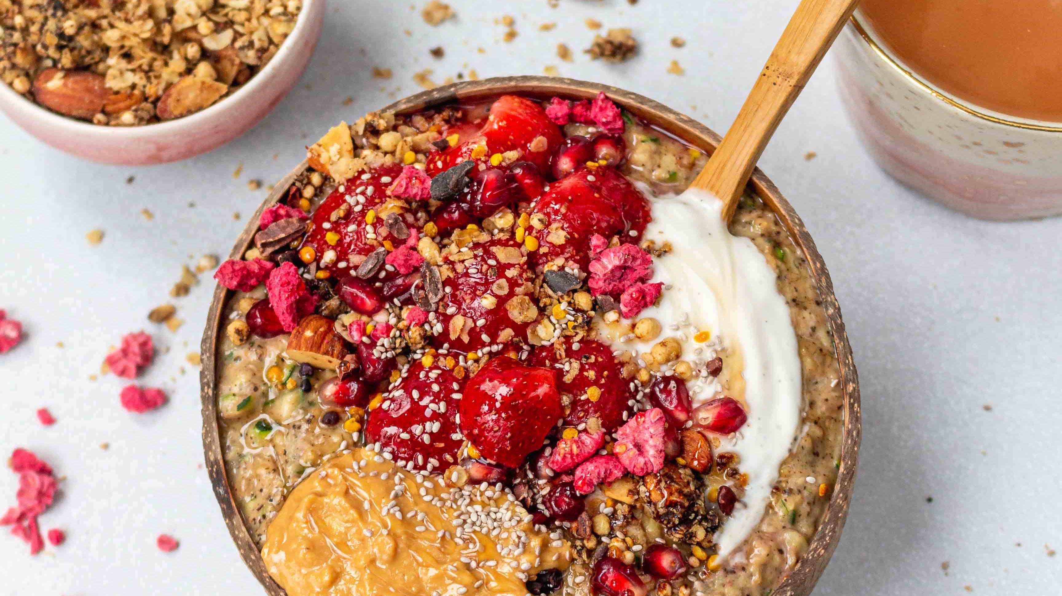 Peanut Butter & Jam Porridge Bowls