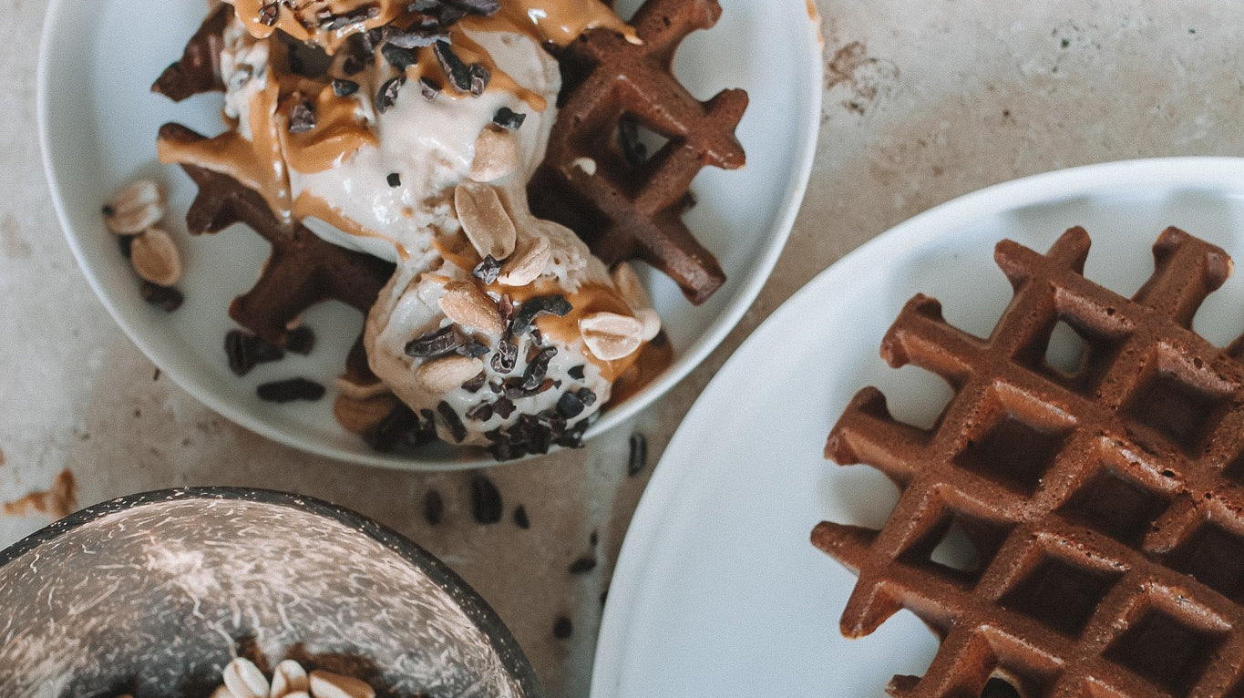 Triple Peanut Butter Waffles