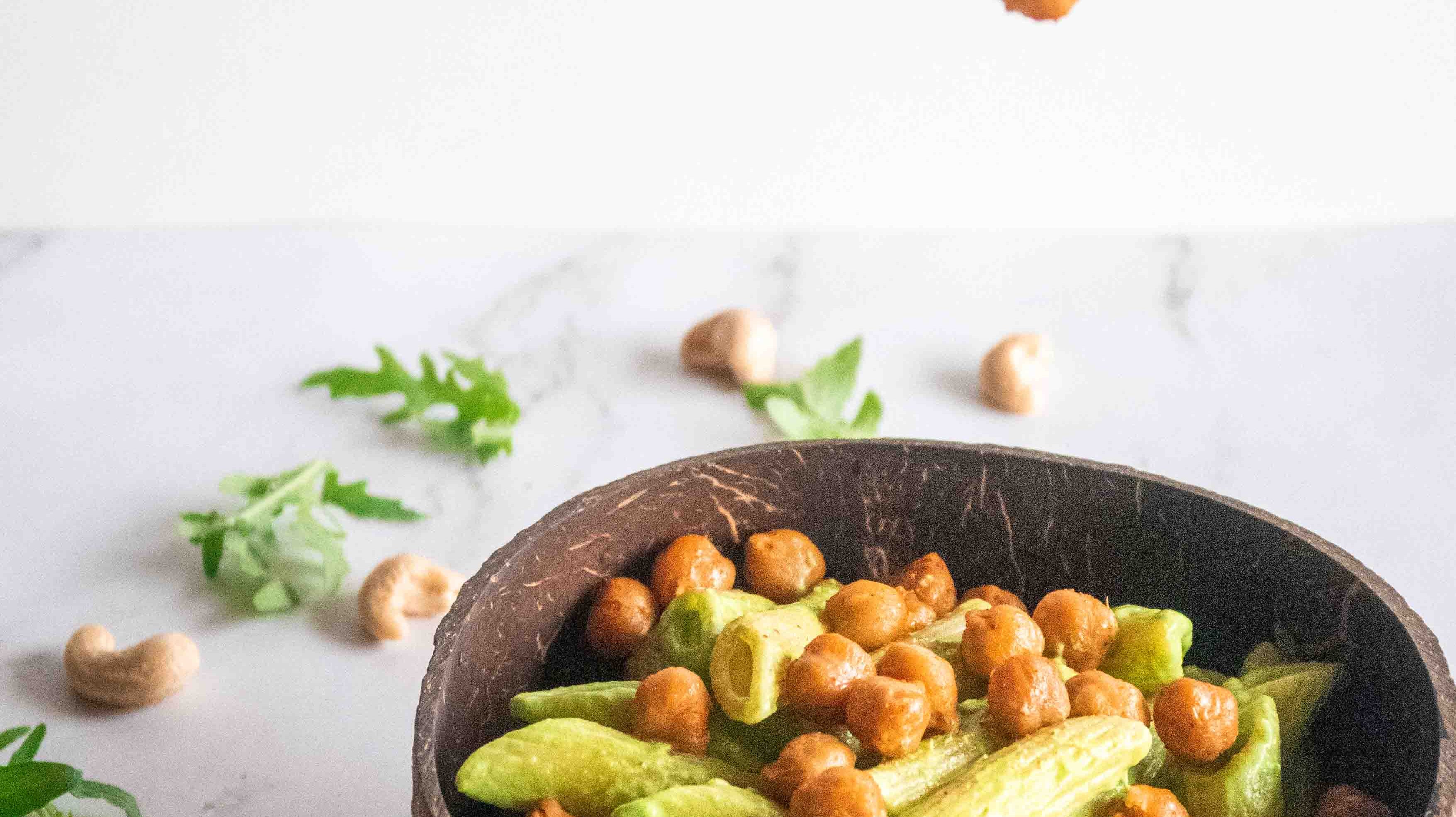 Arugula Pasta with Paprika Chickpeas