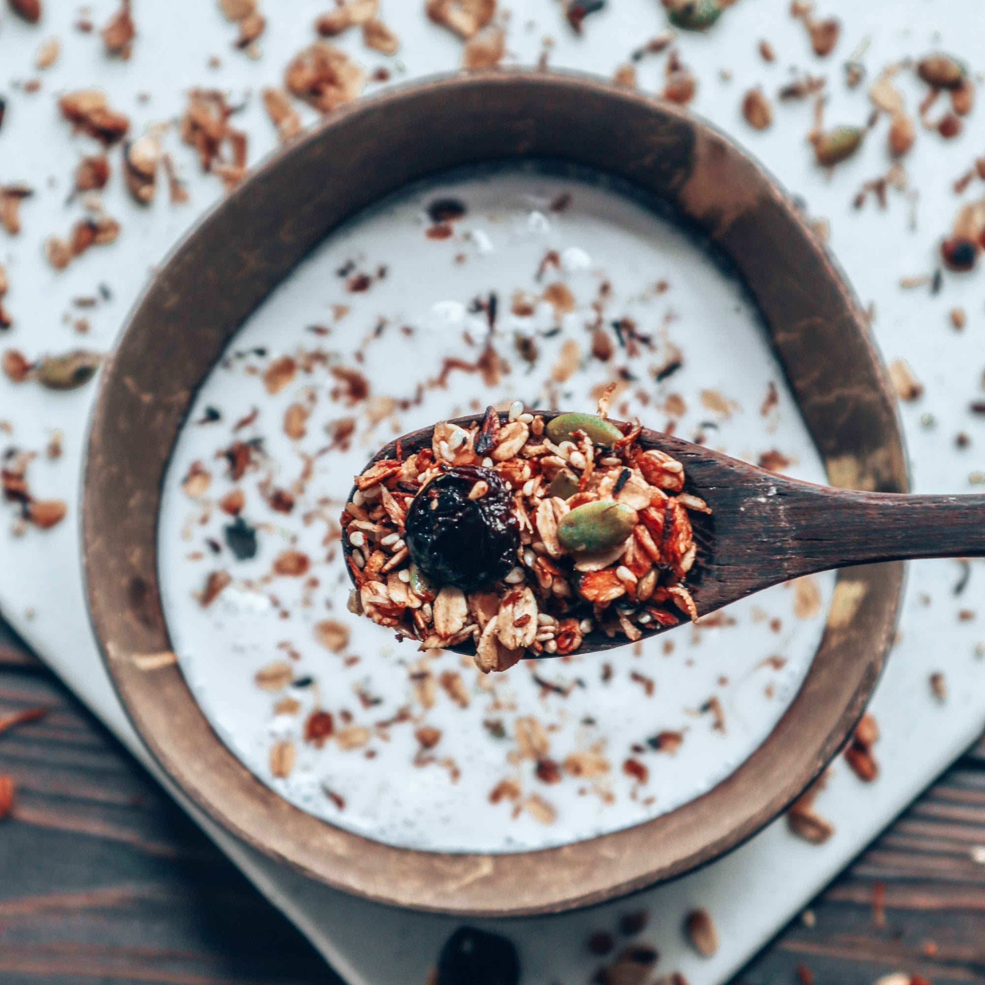 Oven-free Granola with Poppy Seed Milk