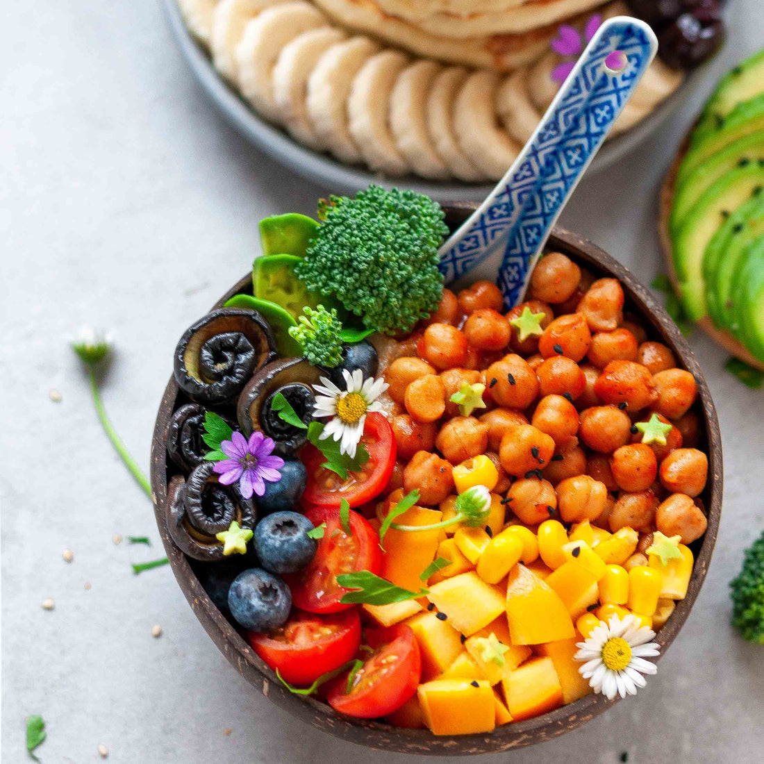Vegan Butter Quinoa and Smoked Pepper Chickpea Bowl